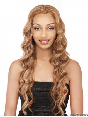 Cheveux Brésiliens Remy Ondulés Blonde Longue Douce 3/4 Perruques