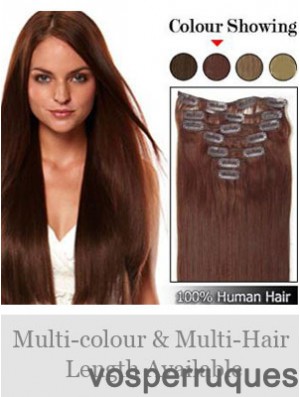 Coiffures Auburn Straight Remy Hair Clip dans les extensions de cheveux