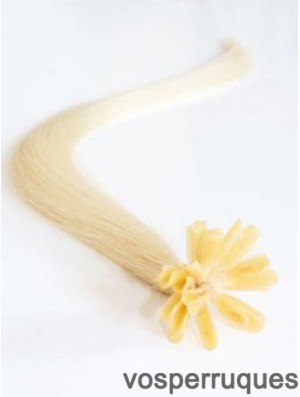 Rallonges de cheveux blondes exquises pour ongles / pointe U