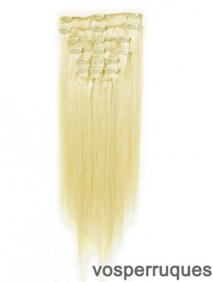 Perfect Blonde Straight Remy Hair Clip dans les extensions de cheveux