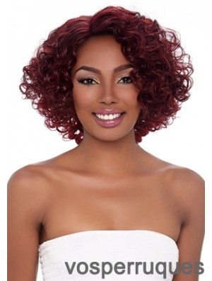 Perruques bouclées pour les femmes afro-américaines avec une couleur rouge style capless bouclé