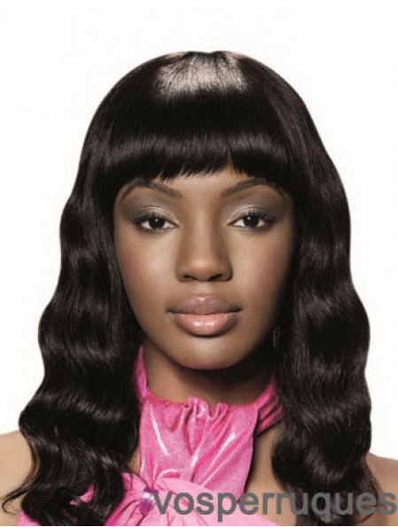 Long Black Wavy With Bangs New African American Wigs