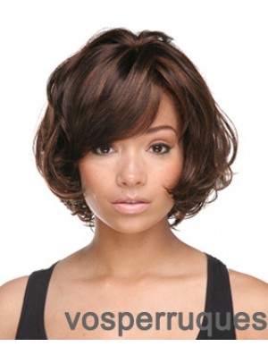 Auburn Chin Longueur Bobs Capless Styles de cheveux synthétiques pour femme noire