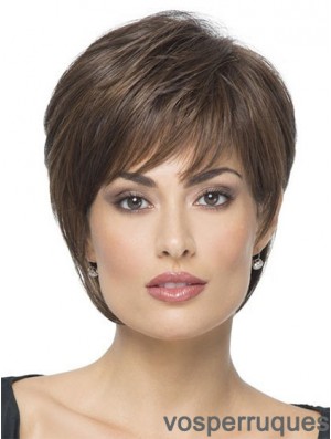 Court Boycuts Straight Brown Hairstyles Synthetic Wigs