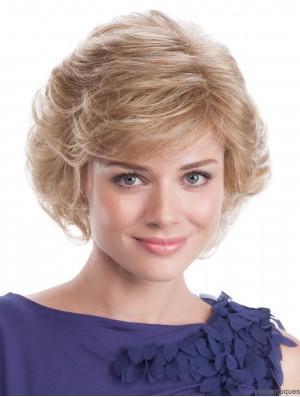 Blonde ondulée 9  inchperruque capless pour les femmes de style classique