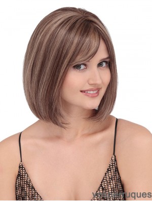 Longueur d'épaule droite Blonde 12  inchLace Front Discount Bob Perruques