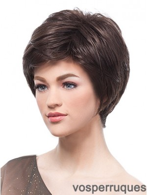 Flexibilité Brown Short Straight Straight Boycuts Lace Front Wigs