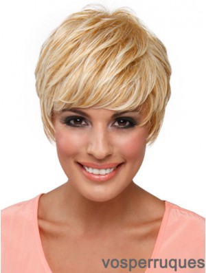 Boycuts Straight Blonde Capless Top Perruques Courtes