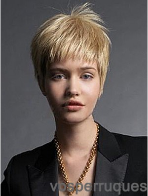 Boycuts Straight Blonde Capless Fabulous Perruques Courtes