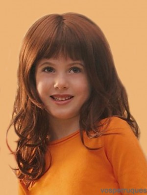 Curly Long Auburn Synthetic Lace Front Perruques pour enfants