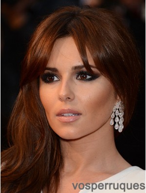 Auburn doux 16 pouces ondulé long avec frange perruques Cheryl Cole