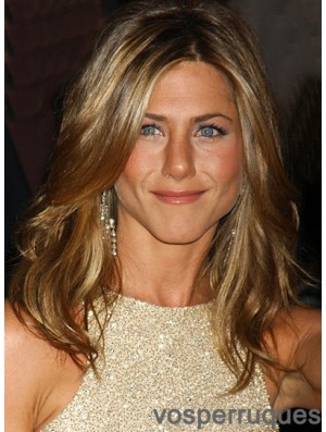 Long Wavy Without Bangs Capless Blonde Populaire 18 pouces Jennifer Aniston Perruques