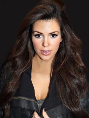 Auburn Wavy Lace Front magnifique 24 pouces Kim Kardashian perruques