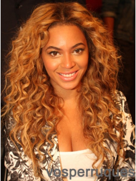 Blonde longue ondulée sans frange avant de lacet 22 pouces perruques Beyonce