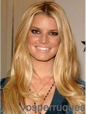 Perruques Jessica Simpson superposées blondes longues ondulées de 18 pouces