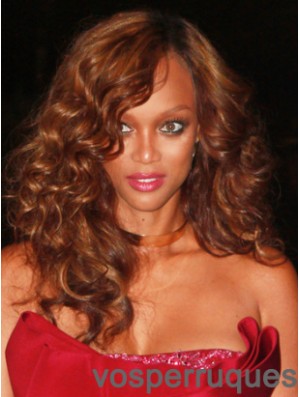 Auburn Curly Without Bangs Lace Front 18 pouces Great Tyra Banks Perruques