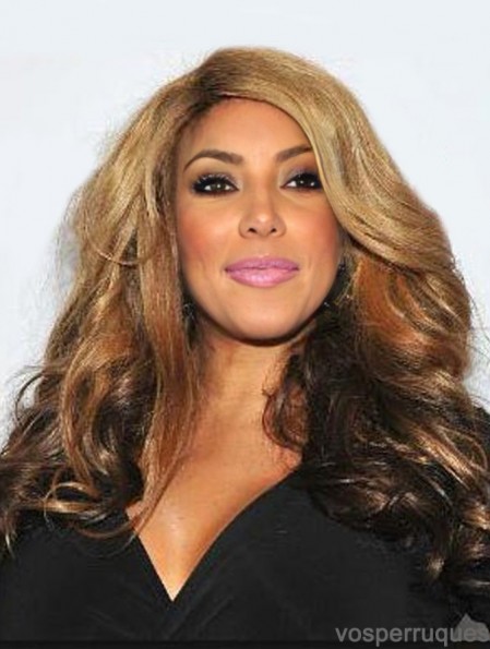 Blonde synthétique 22  inchde long sans frange perruques frisées capless Wendy Williams