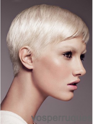 Capless Boycuts Short Straight 8  inchPlatinum Blonde Fabulous Fashion Perruques