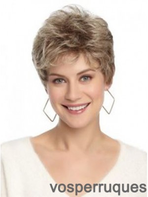 Lace Front Wavy Layered Short 8 pouces Coiffures Perruques de cheveux humains