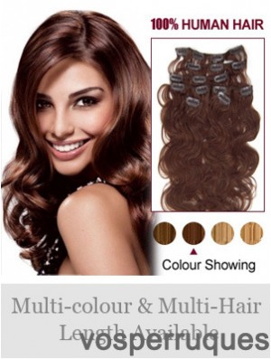 En ligne Auburn Wavy Remy Hair Clip dans les extensions de cheveux