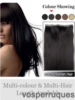 Extensions de trame incroyables noires droites de cheveux remy