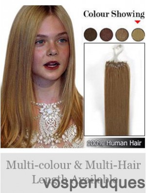 Extensions de cheveux d'anneau de micro-boucle droite marron de haute qualité