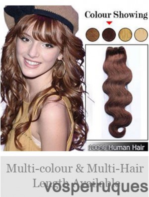 Cheveux ondulés Remy Auburn extensions de trame bon marché